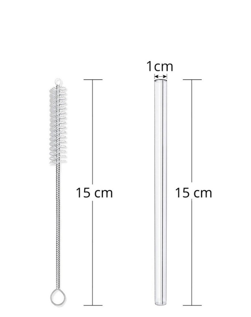 Pailles en verre courtes (par 4)