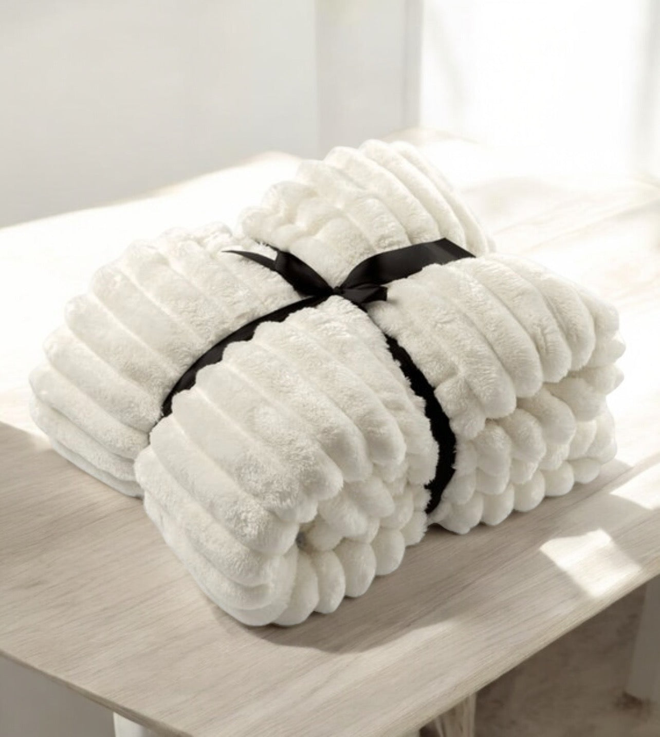 Plaid cosy ricky•beige clair, beige foncé, brun, noir ou crème