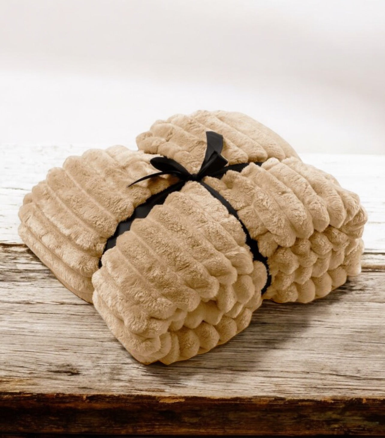 Plaid cosy ricky•beige clair, beige foncé, brun, noir ou crème