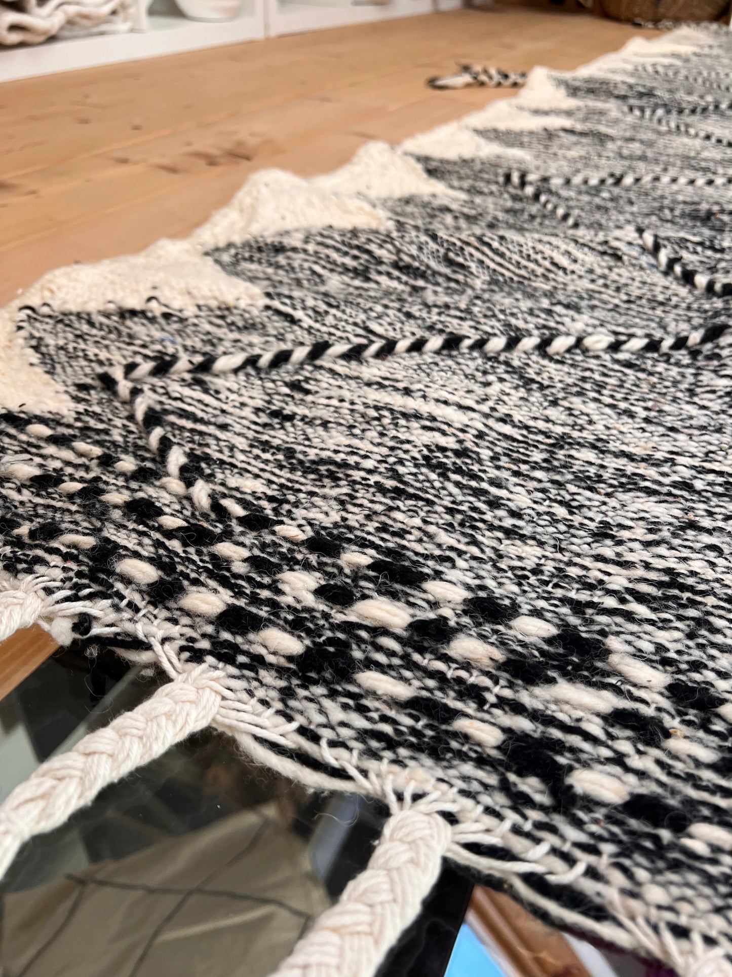 Tapis kilim M noir et blanc 150/255cm