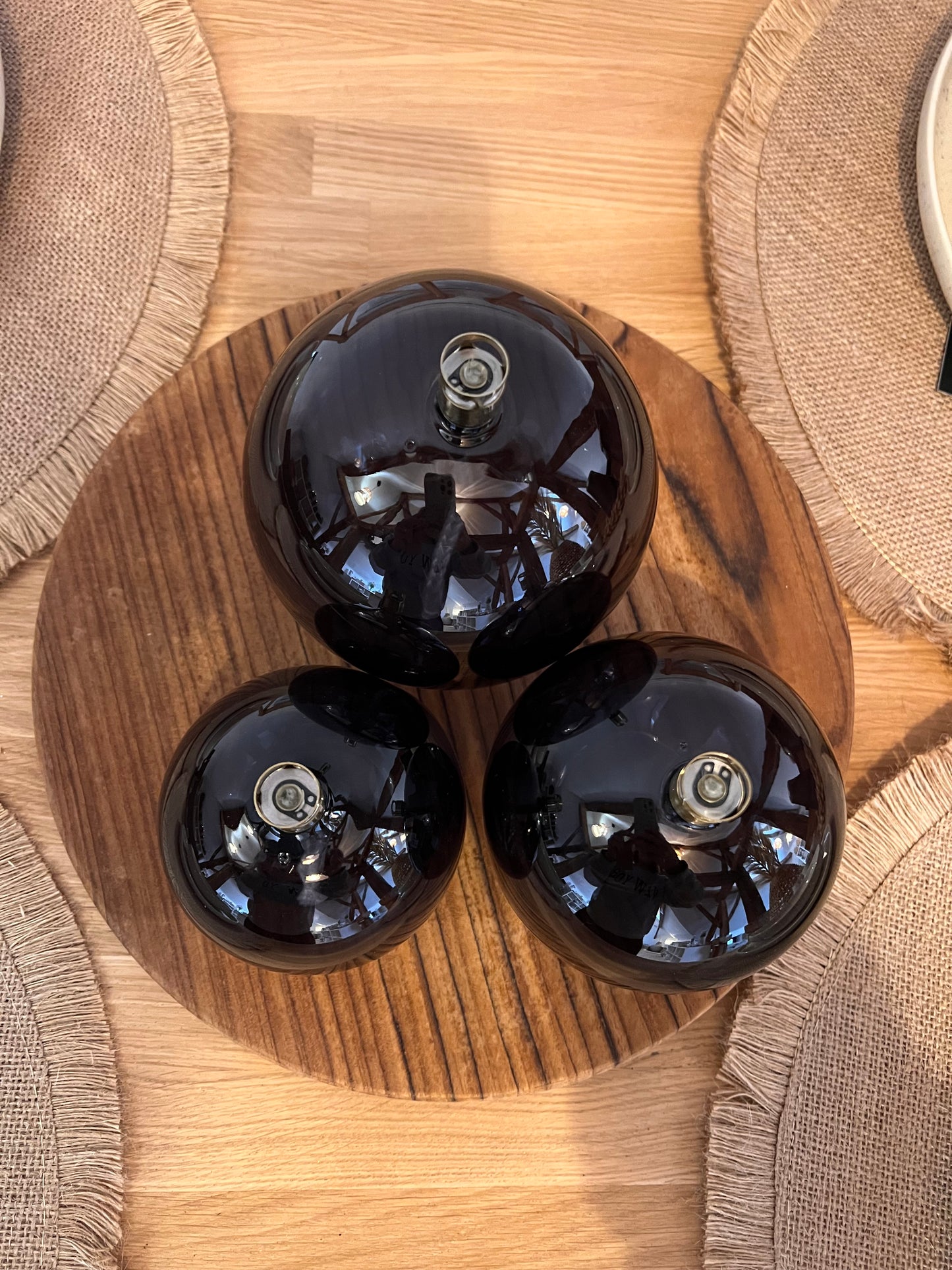 Lampe à huile anthracite round