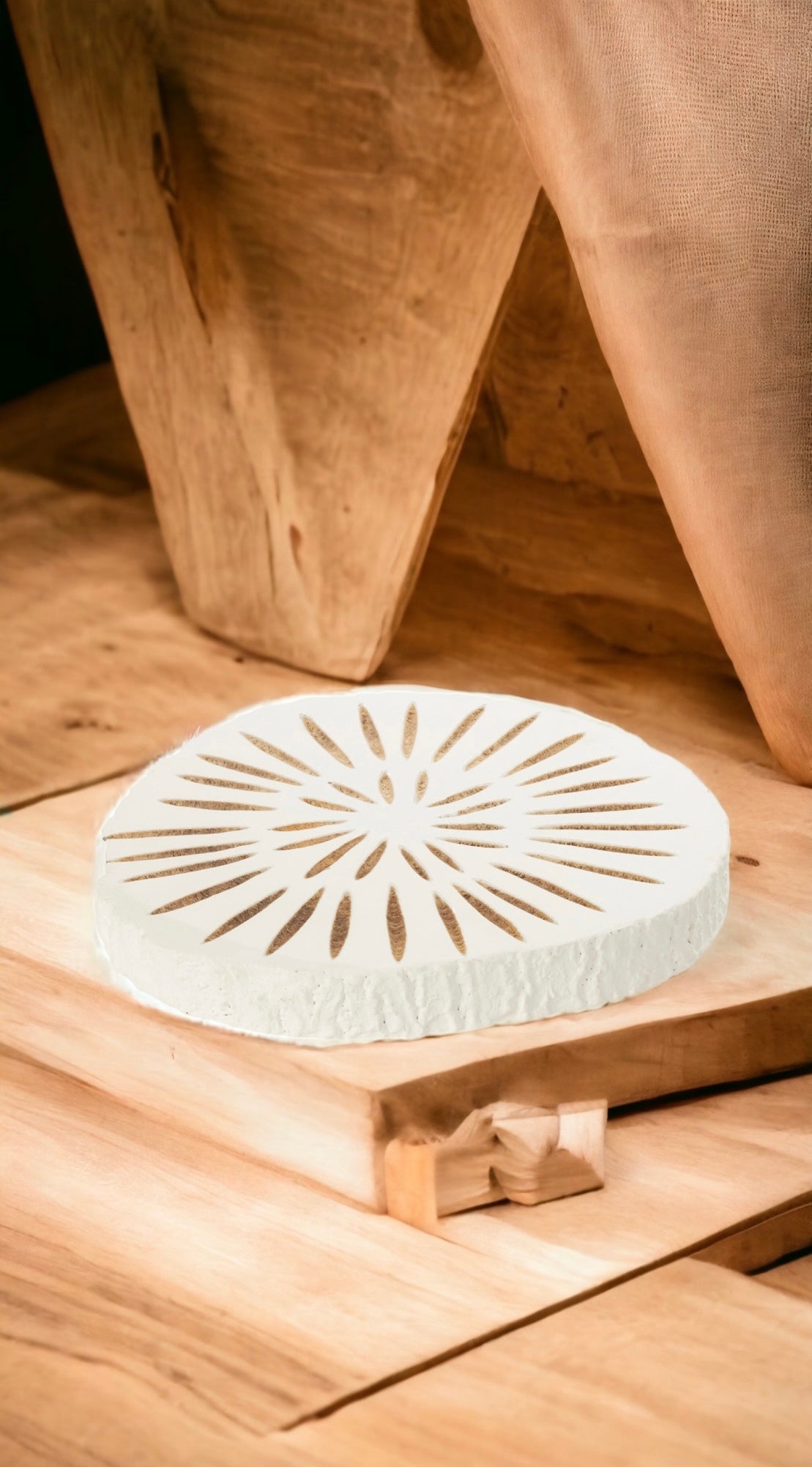 Rondelle Ying en bois blanc