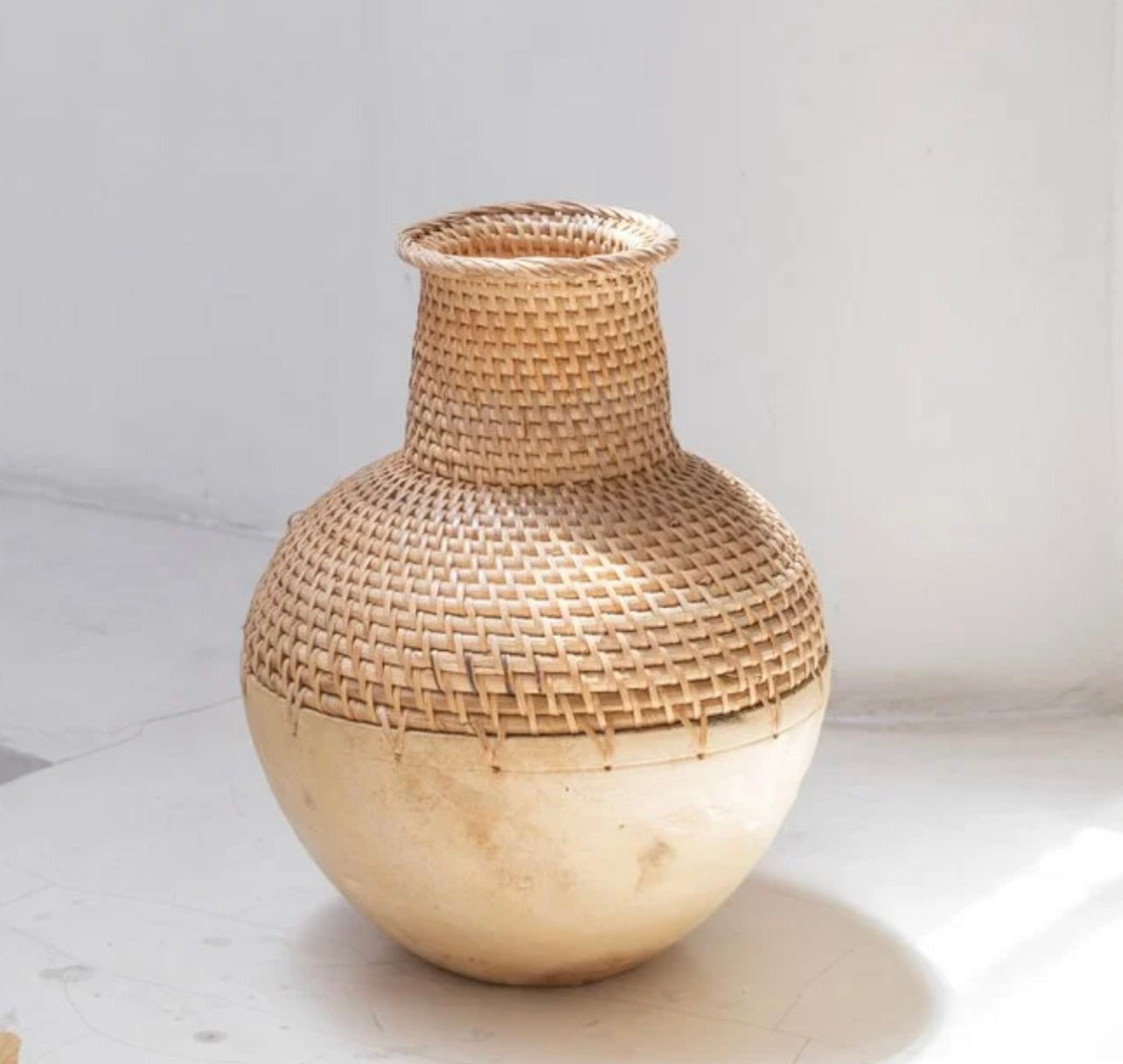 Vase Kamari rotin•bois
