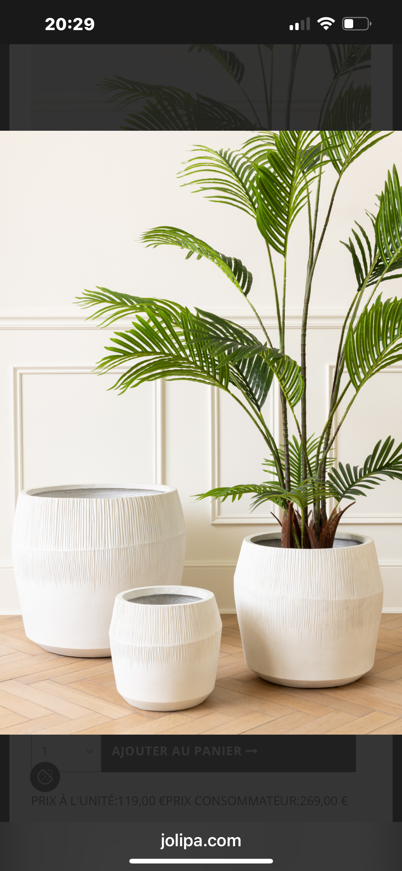 Cache-pot ext/out blanc L