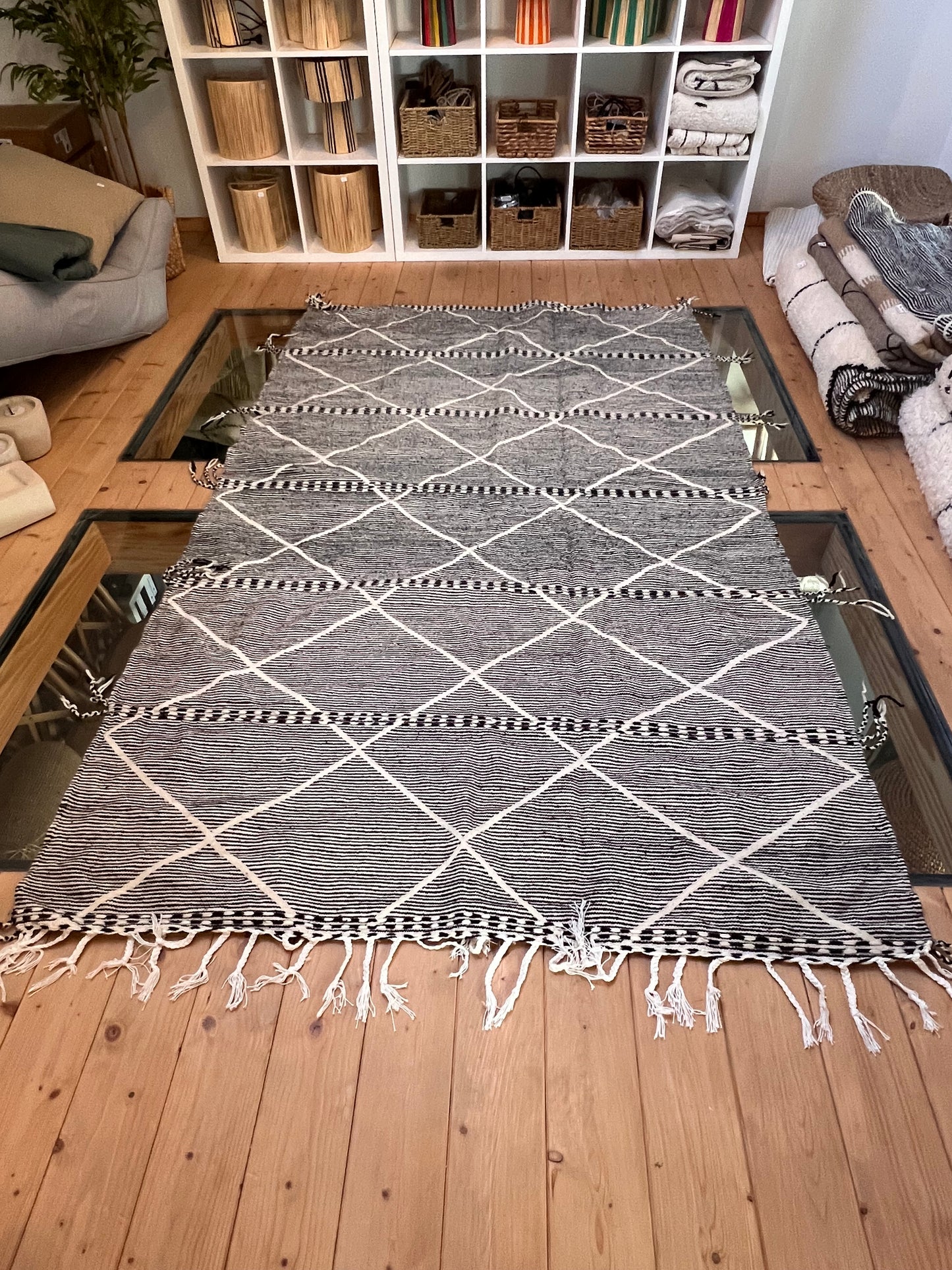 Tapis kilim noir & blanc 154/246cm