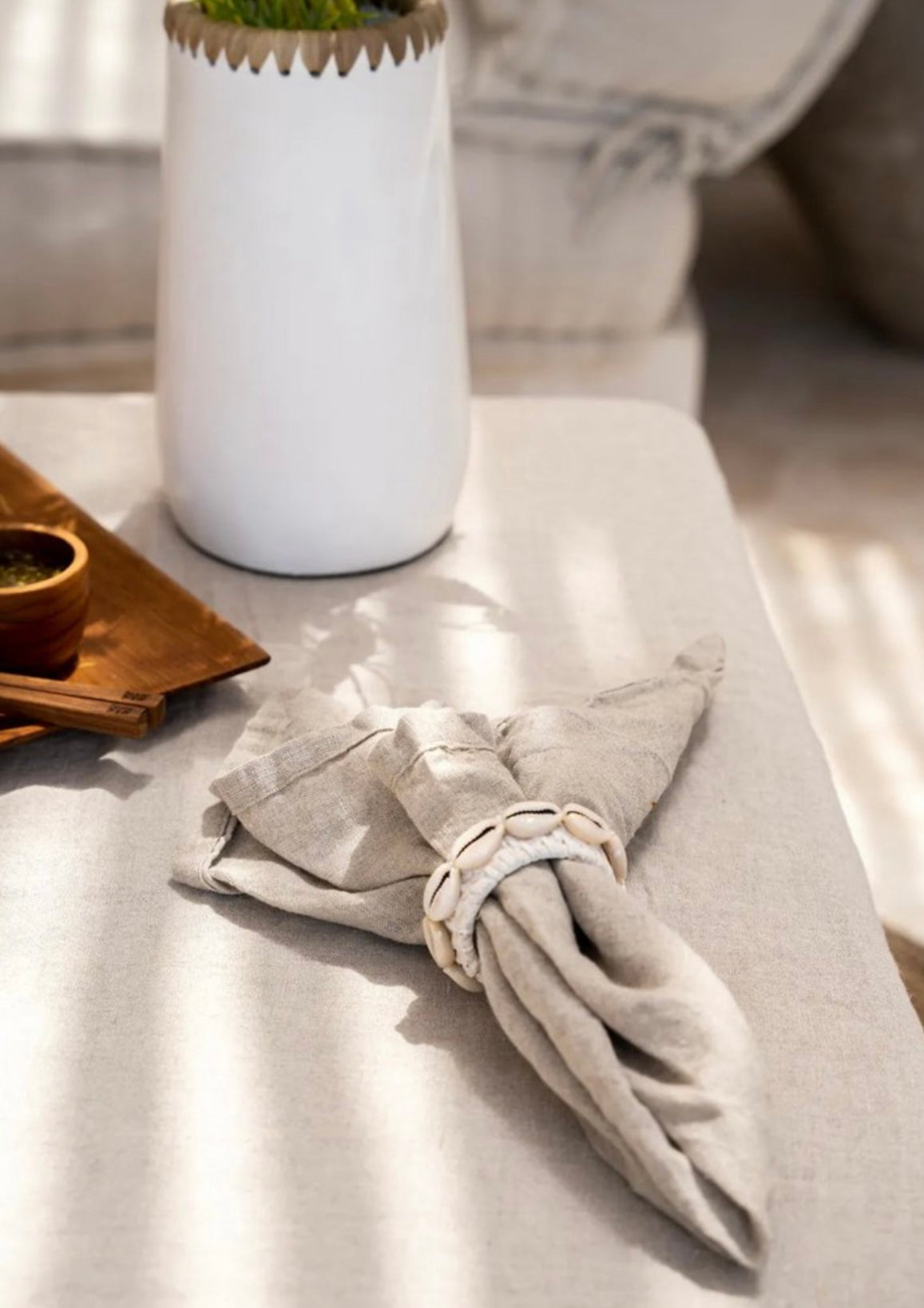 Serviettes en lin beige (4pièces)