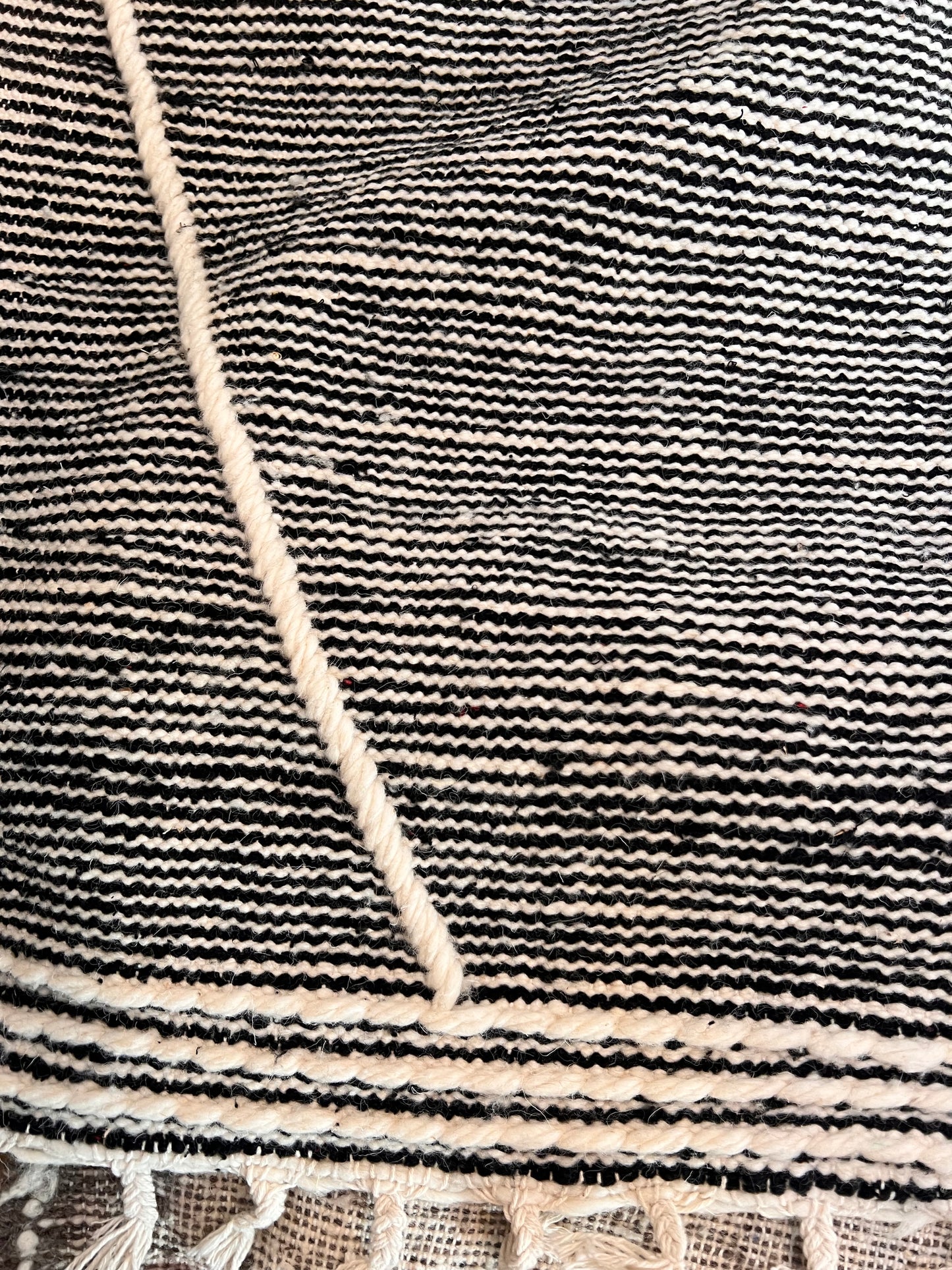 Tapis kilim L noir et blanc 207/304cm