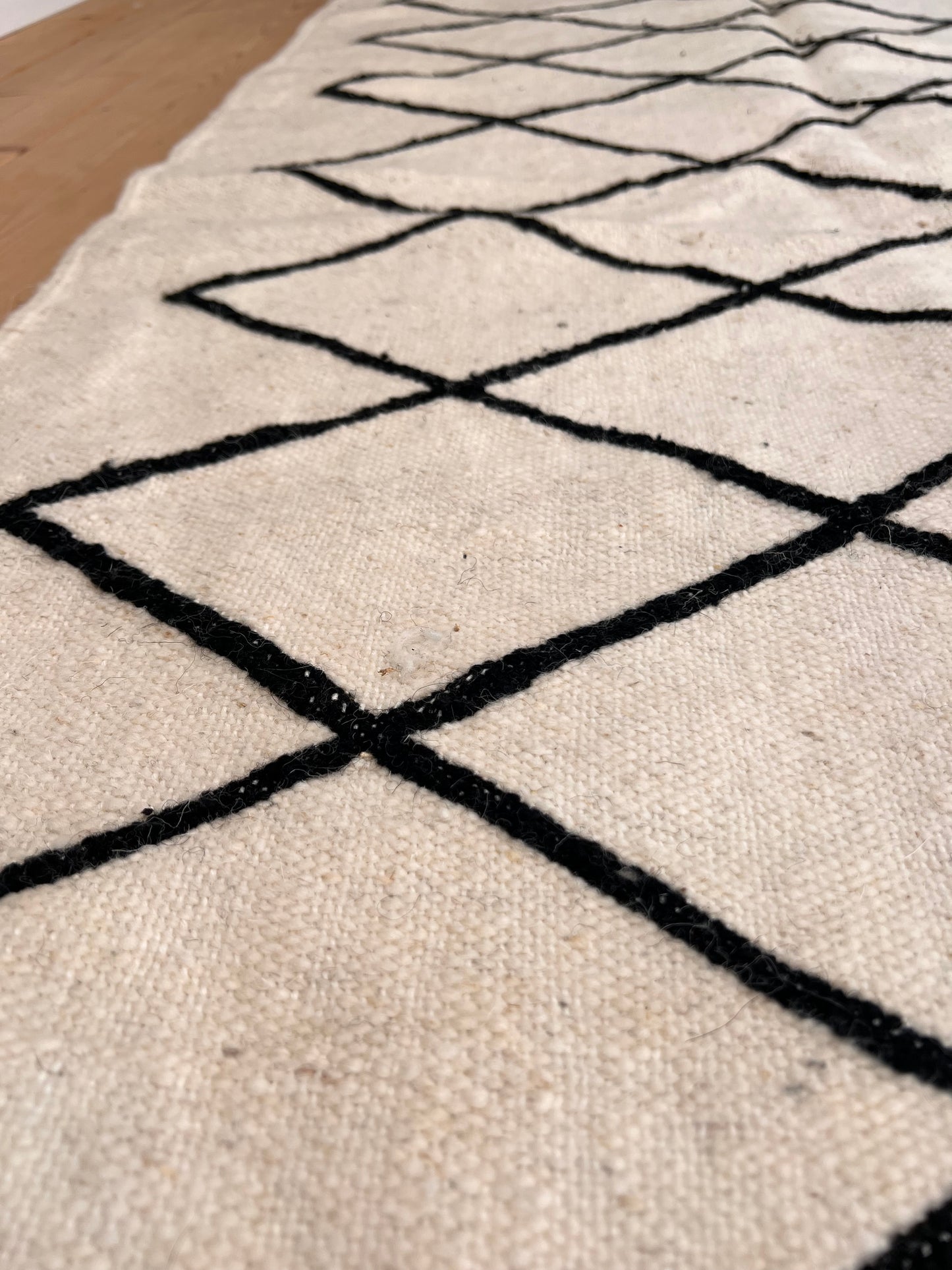 Tapis kilim S crème & noir 96-155cm