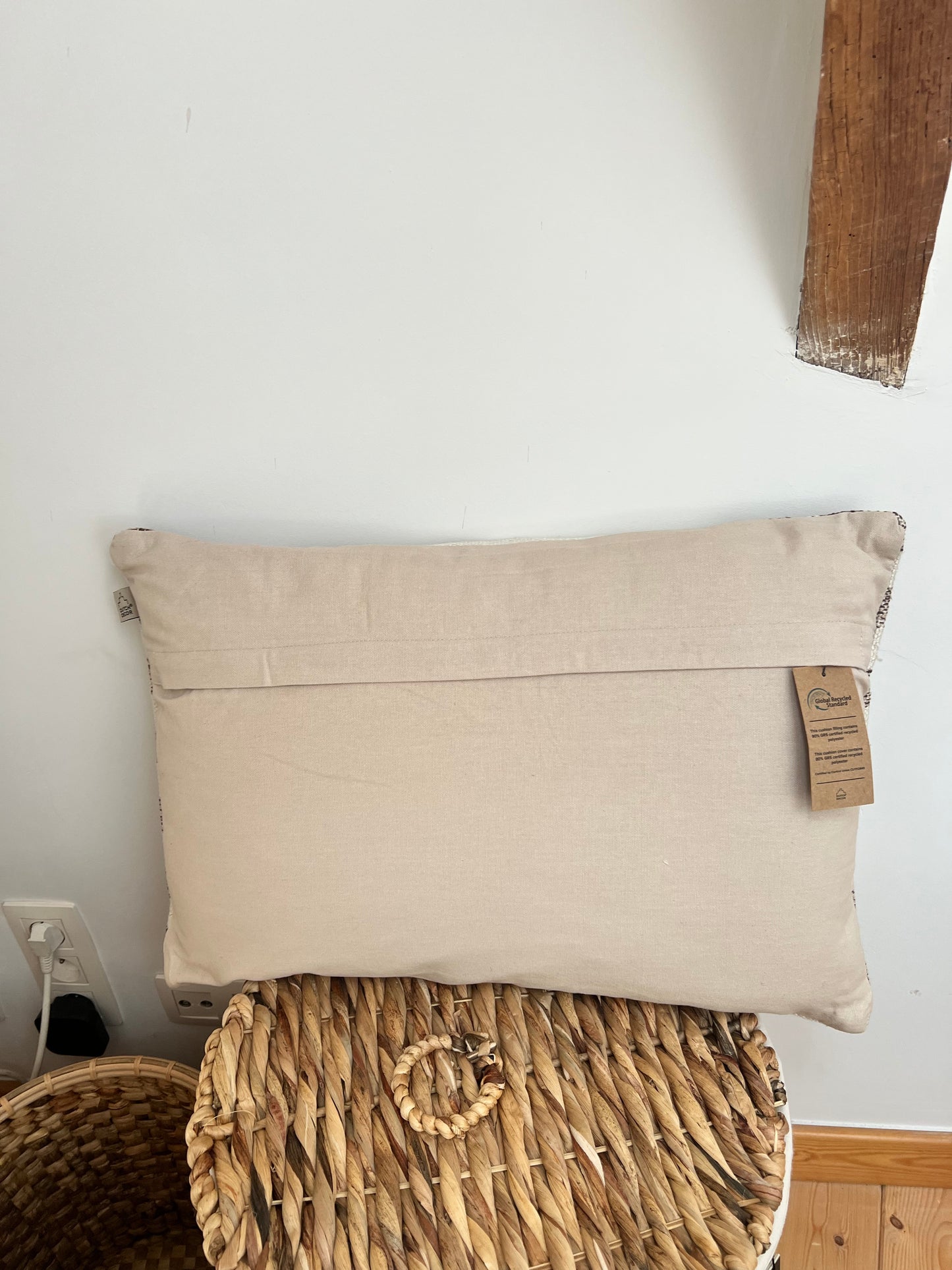 Coussin crème & brun