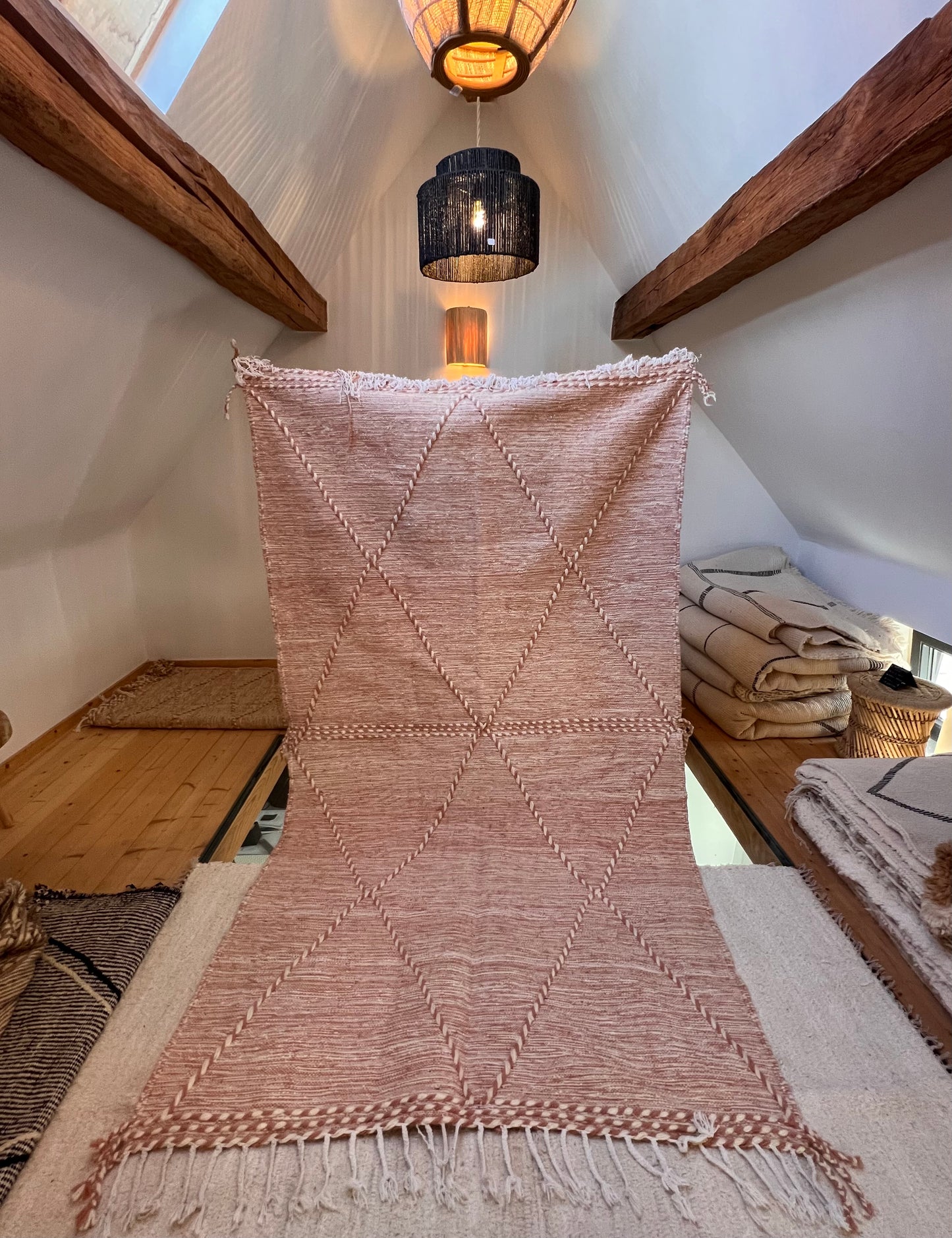 Tapis kilim M rose 146/253cm