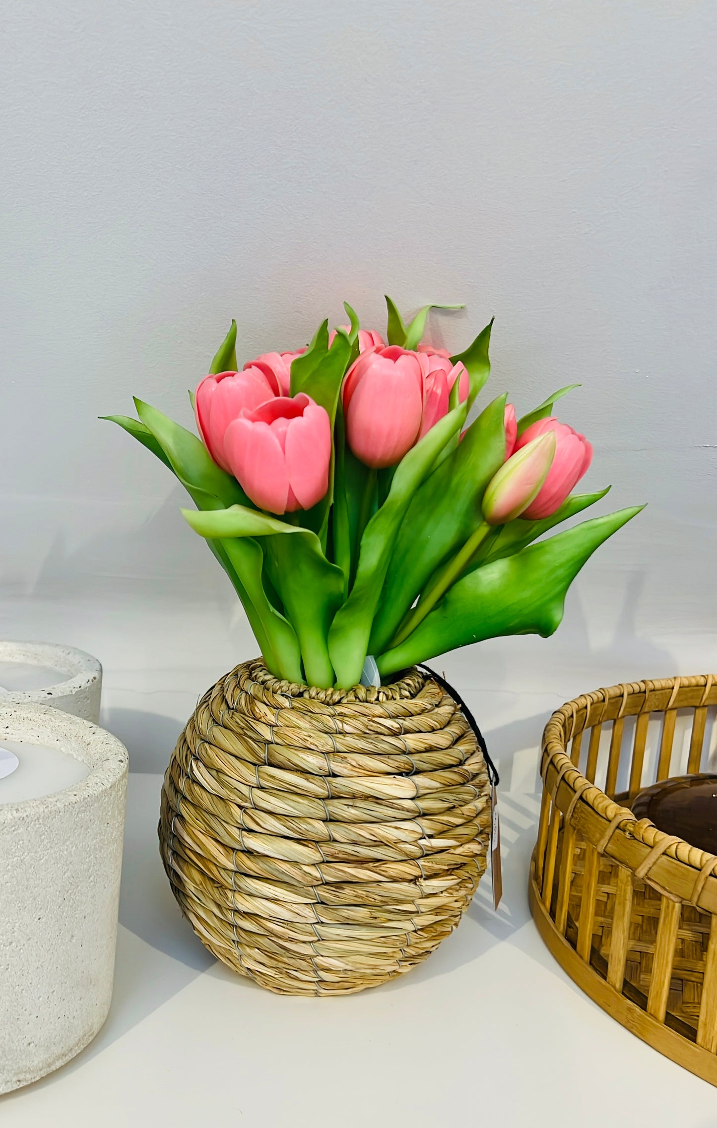Cache-pot en paille (ou vase)