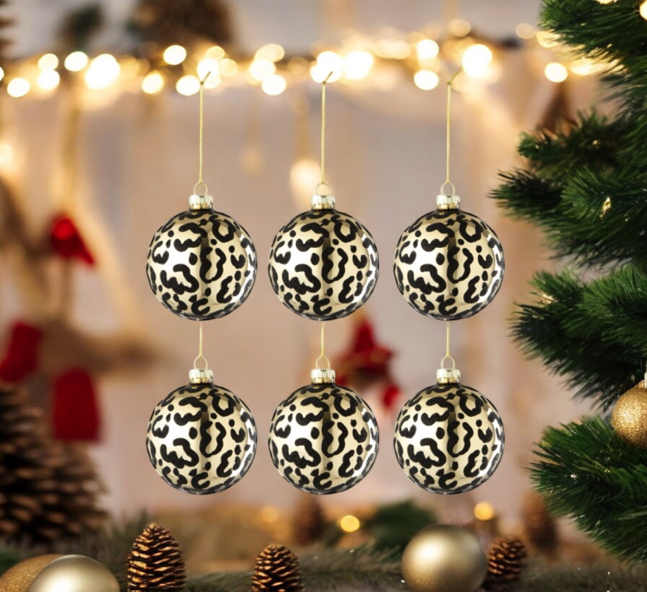 Boule de Noël léopard