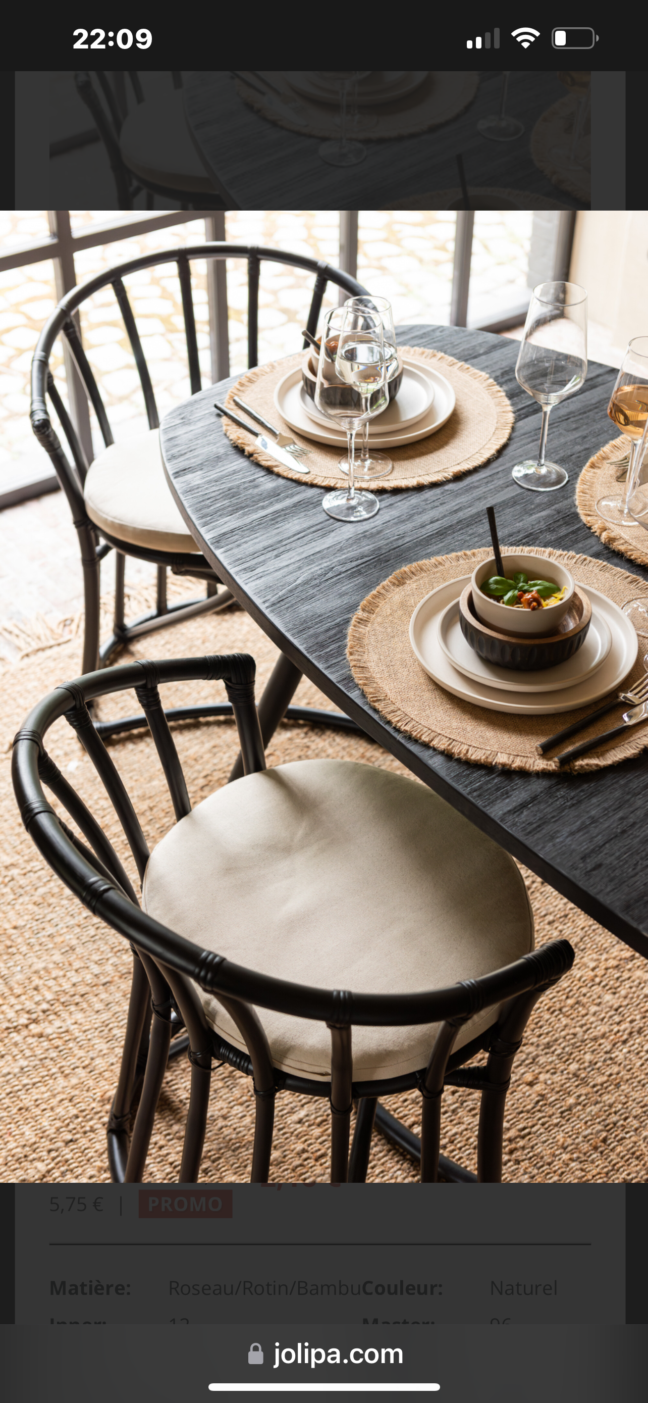 Set de table rond en jute