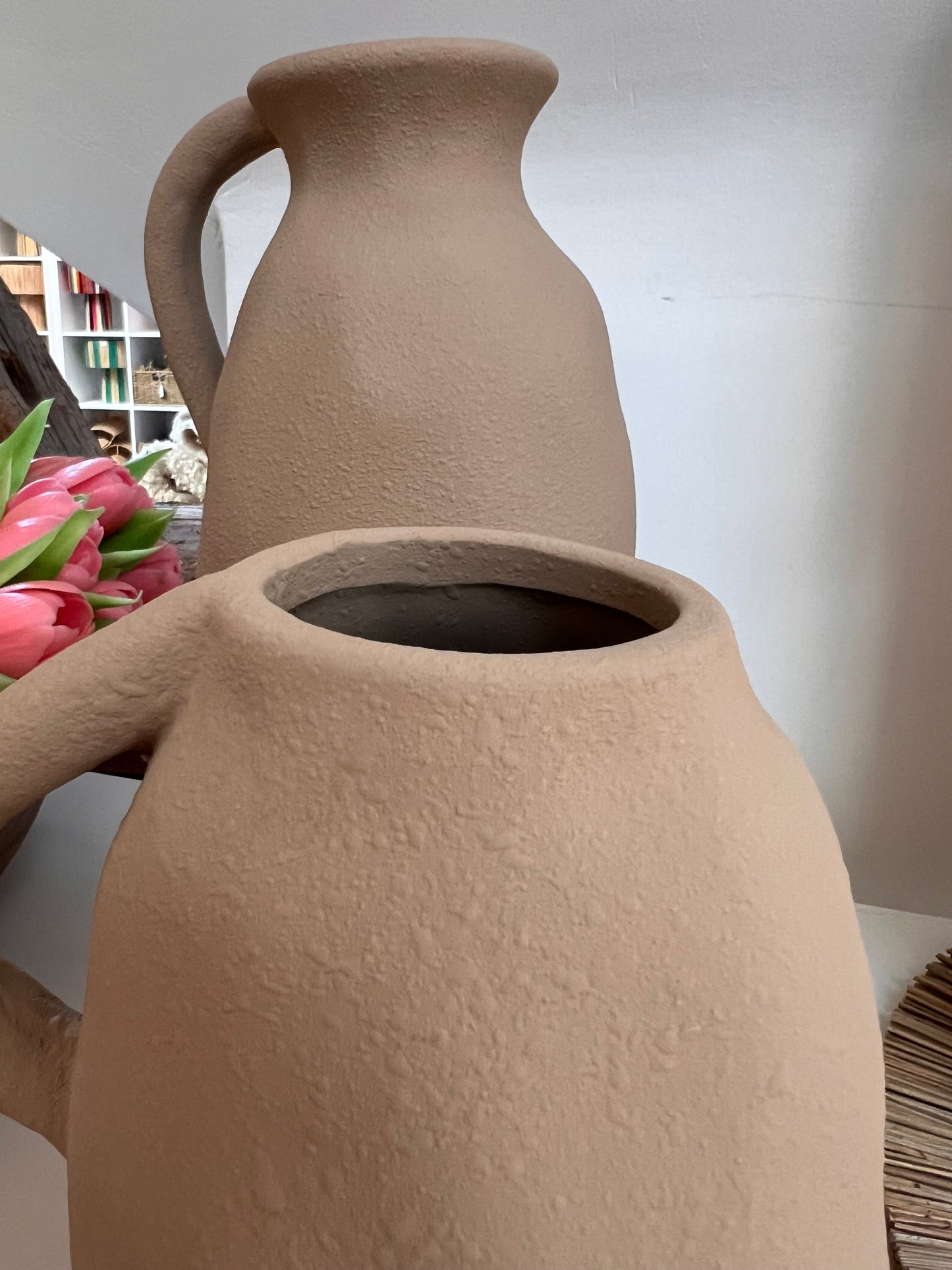 Vase cruche beige