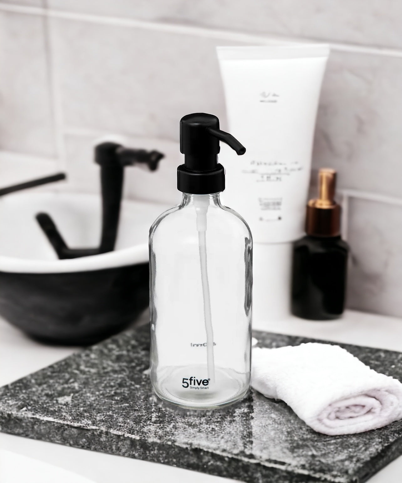 Distributeur savon transparent