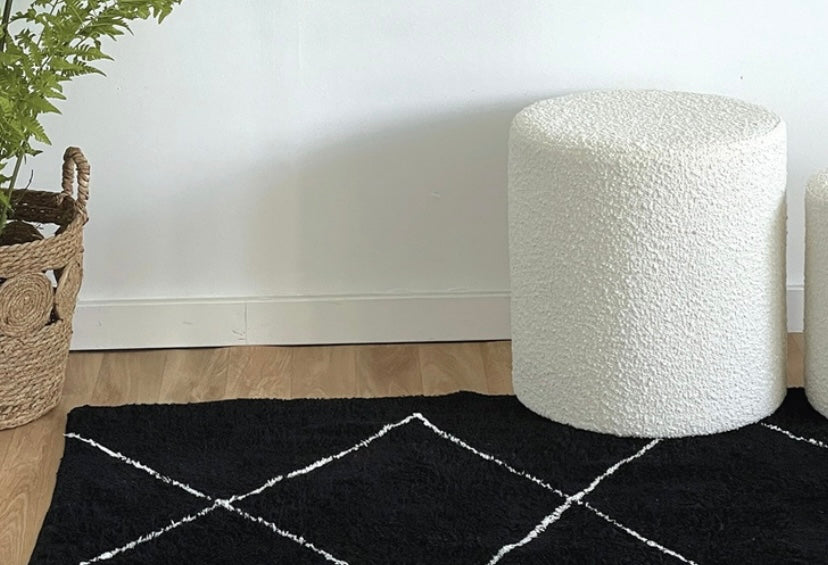 Tapis berbère noir et blanc