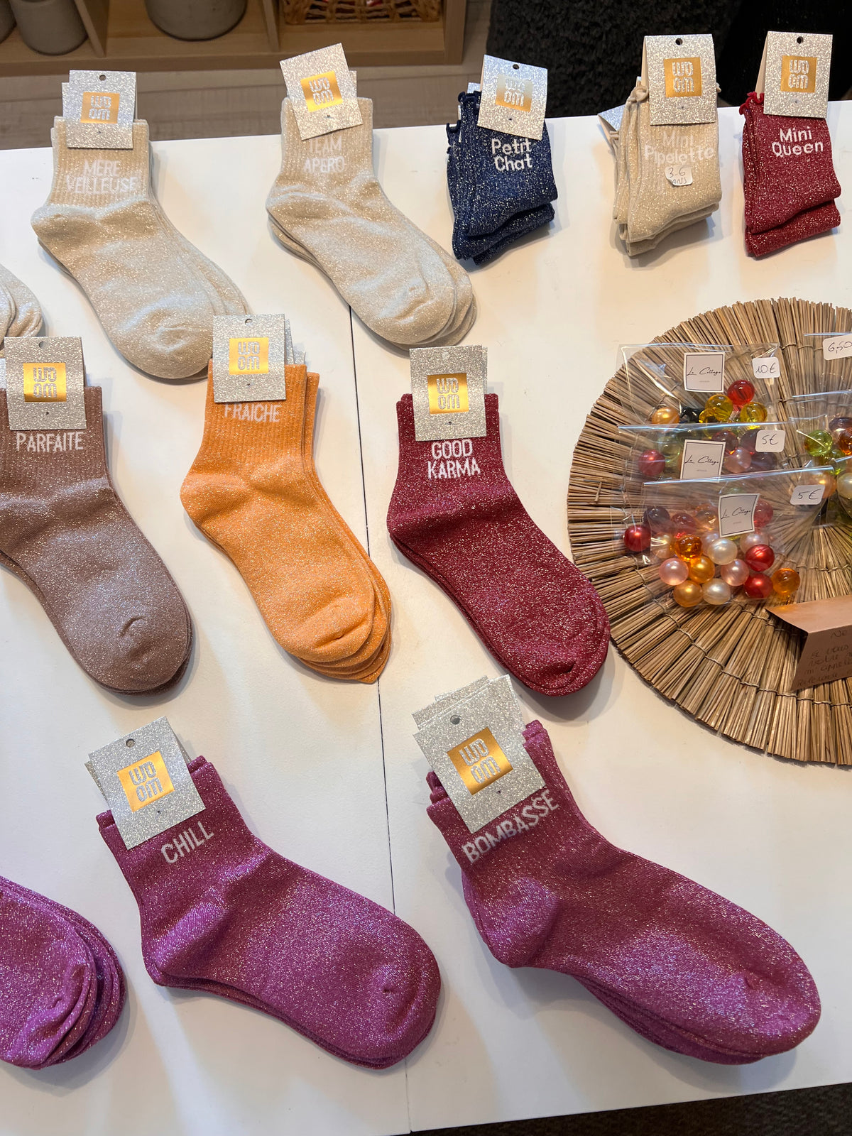 Chaussettes paillettes femmes/enfants