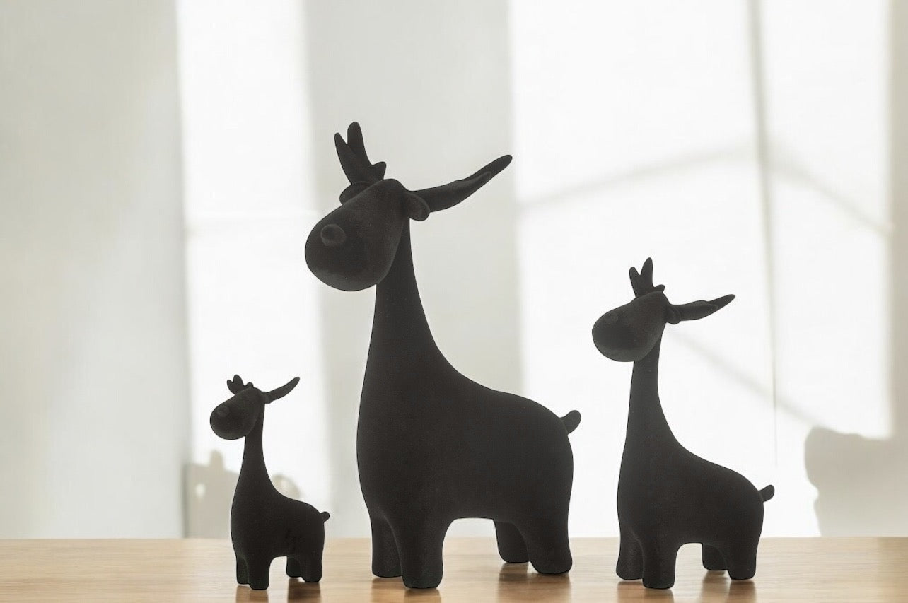 Trio de Rennes en velours noir