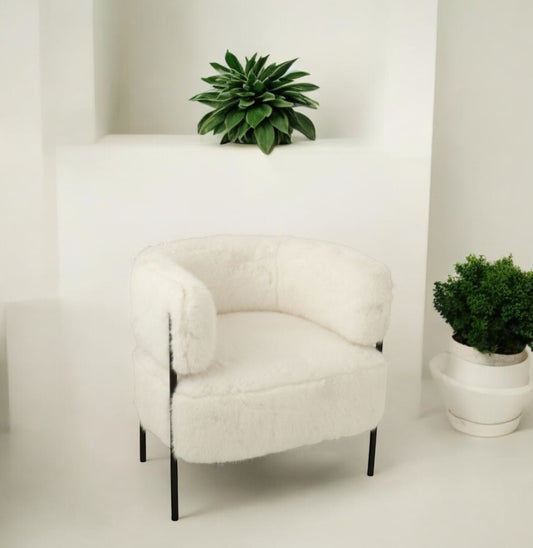Fauteuil tout doux fausse fourrure  (PAS D’ENVOI)