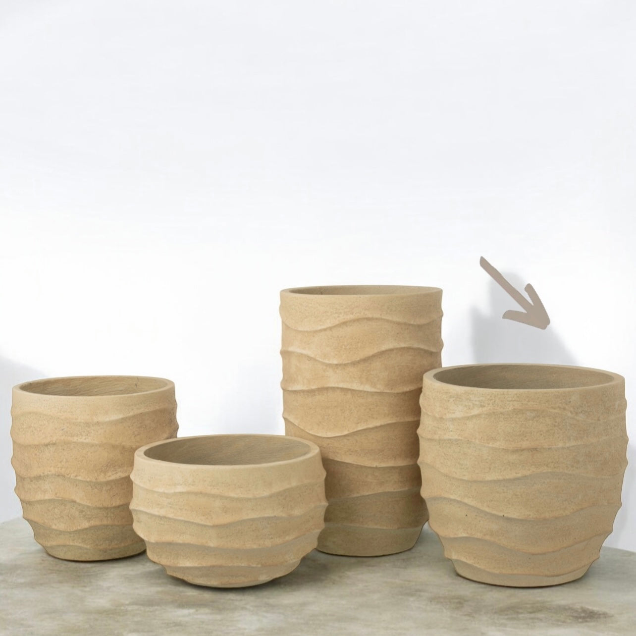 Cache-pot ext/out beige sable L