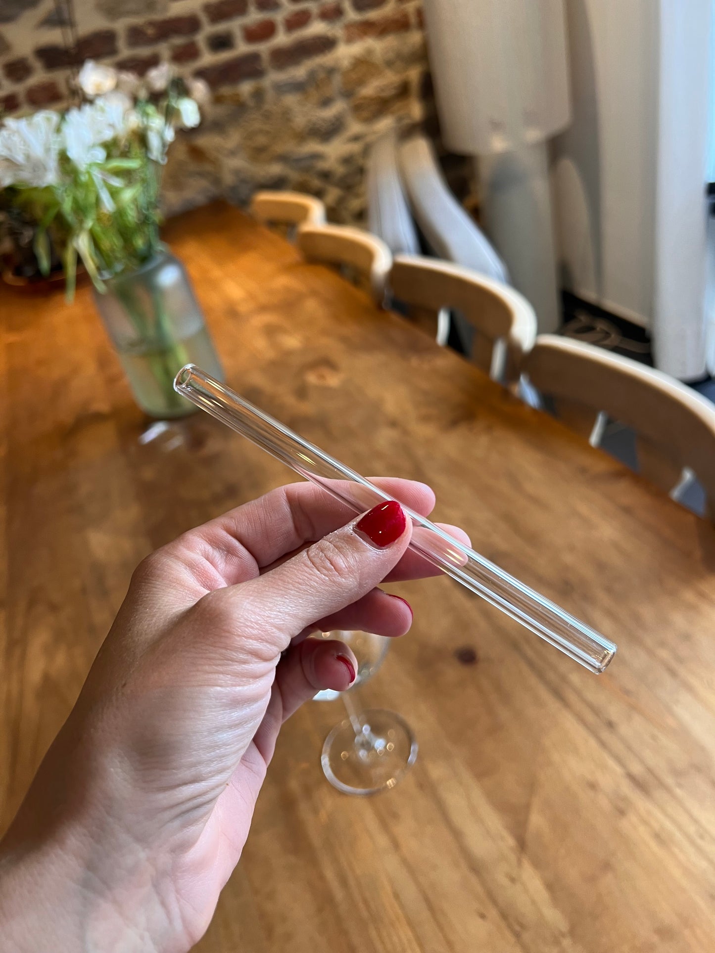 Pailles en verre courtes (par 4)