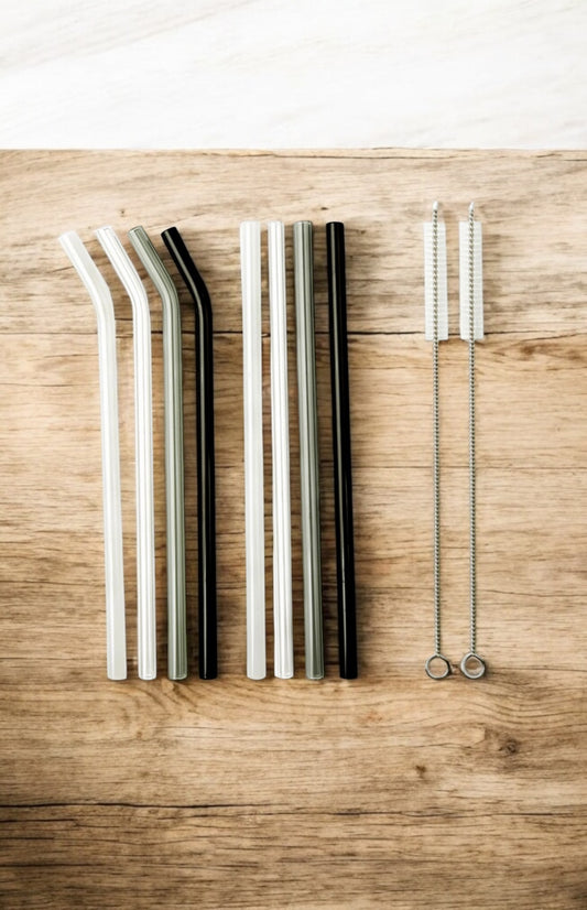 Pailles en verre (lot de 4)