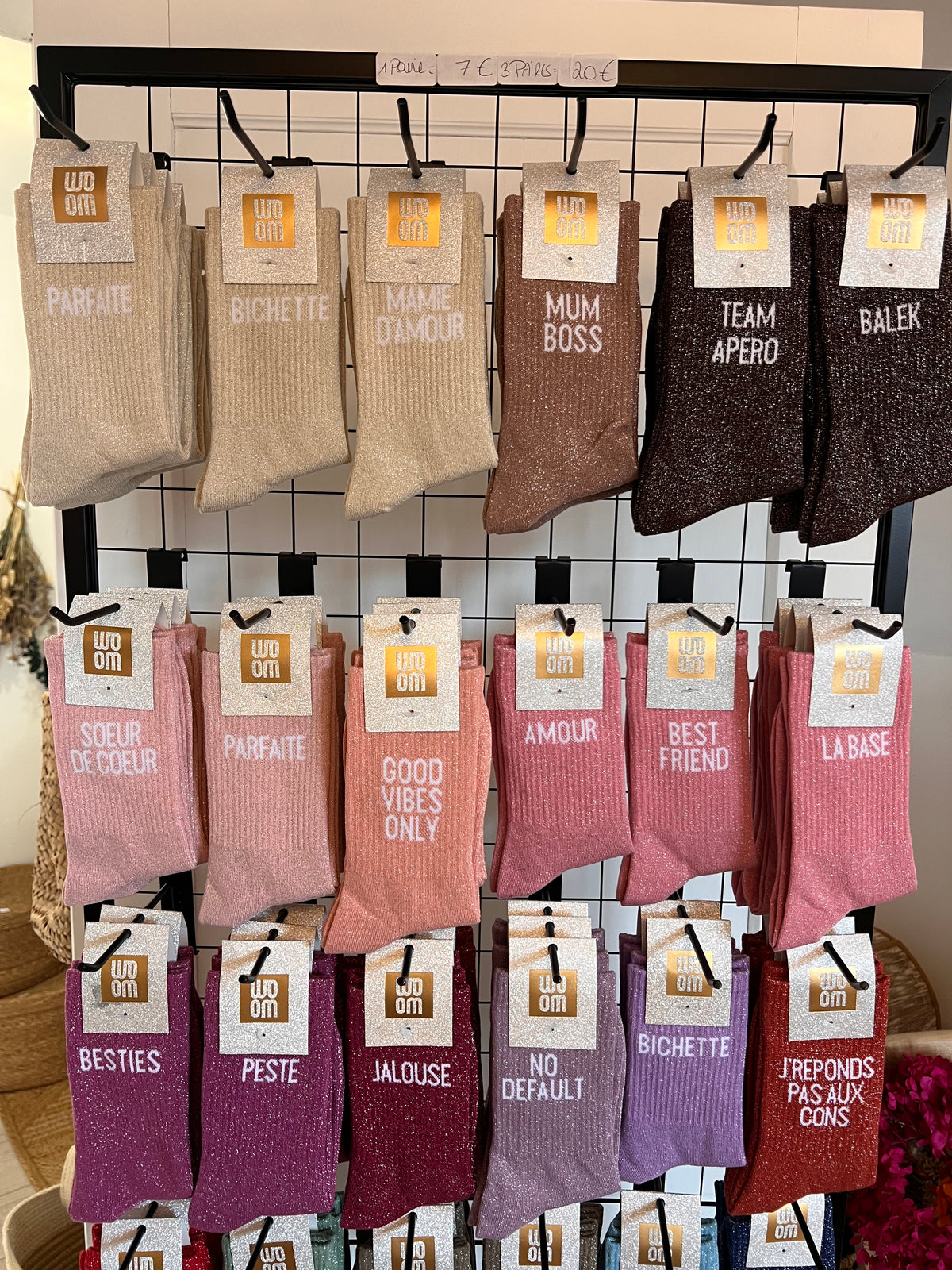 Chaussettes paillettes femmes/enfants