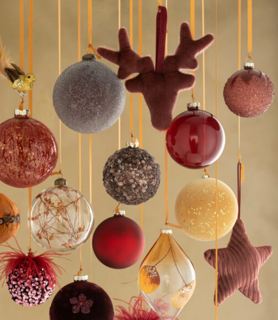 Boule sequins marrons en verre