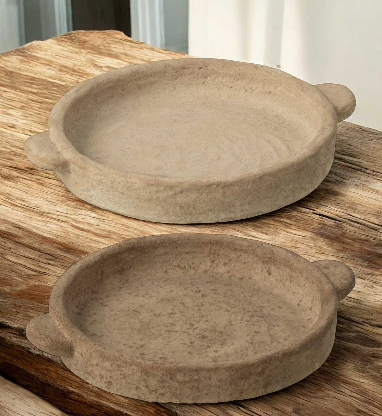 Plateau rond ciment beige ou marron