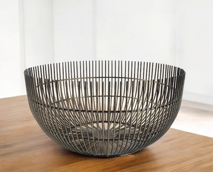 Panier métallique doré vieilli IRIS