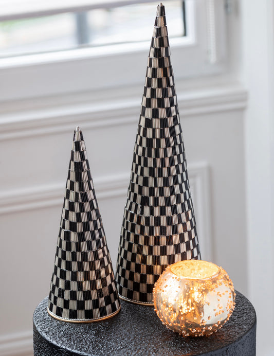 Duo de sapin noir et argenté