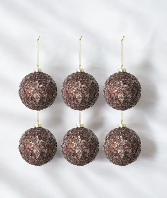 Boule sequins marrons en verre