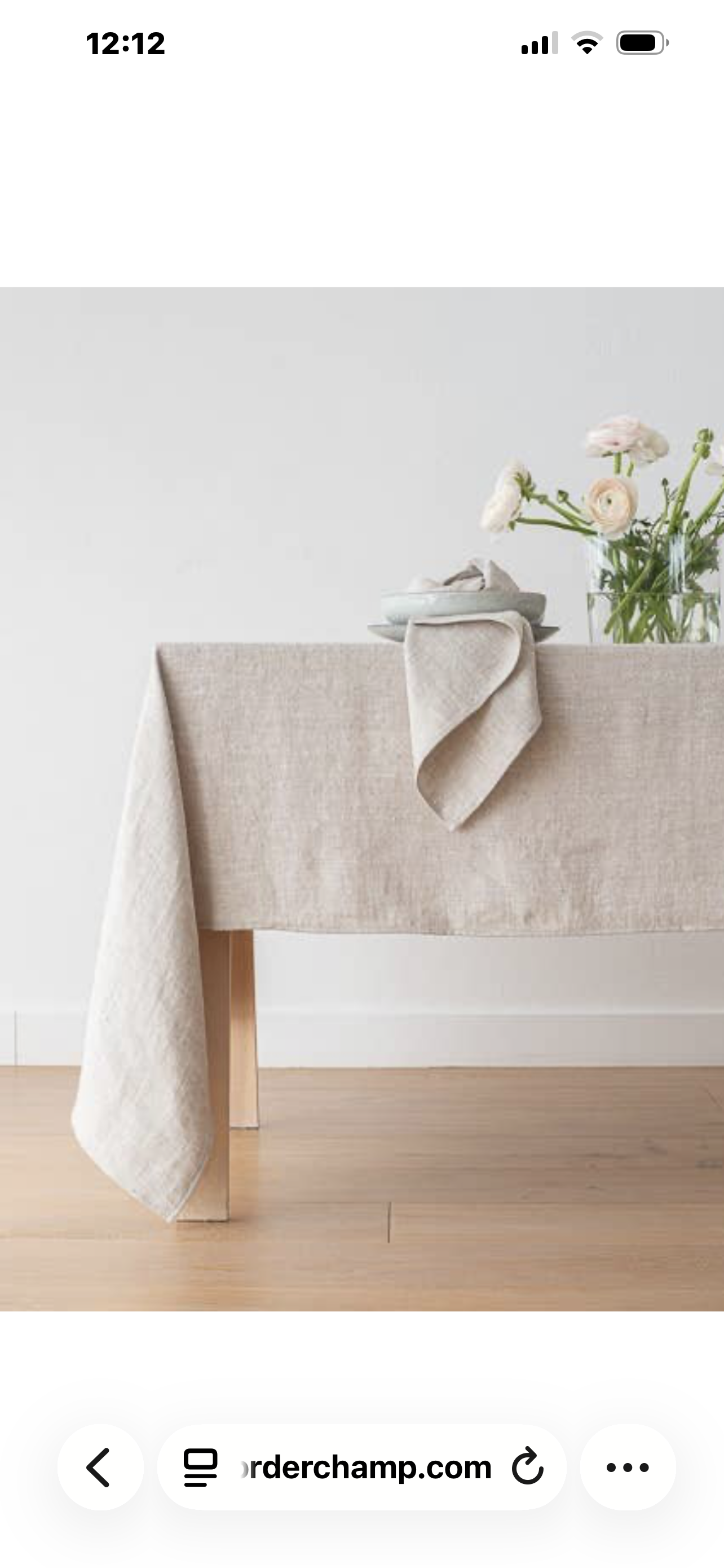 Nappe en lin beige 132/305cm