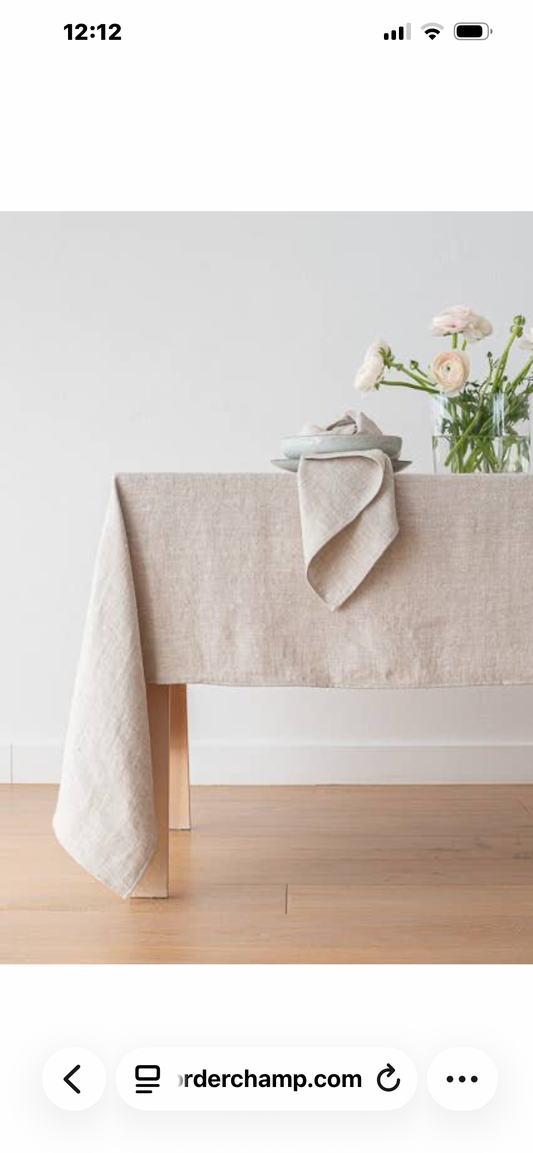 Nappe en lin beige 132/305cm