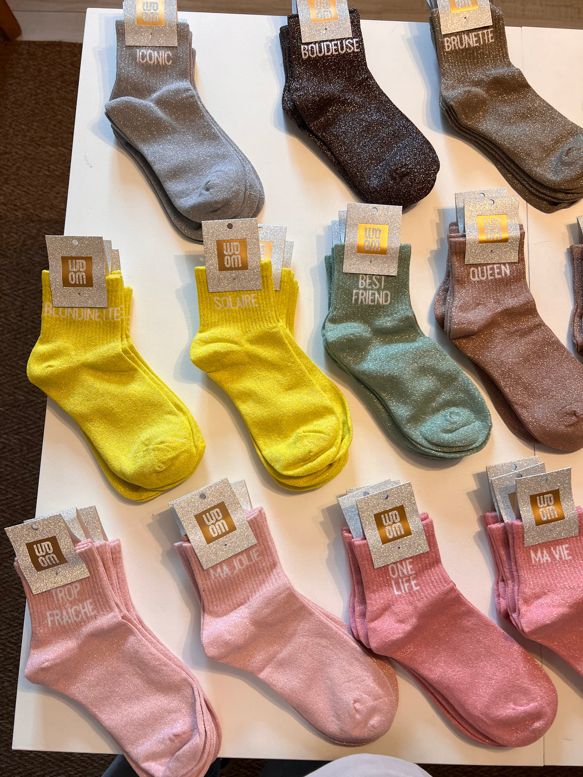 Chaussettes paillettes femmes/enfants