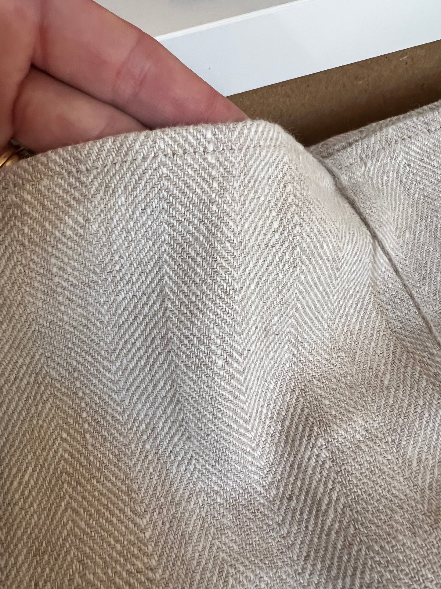 Nappe en lin beige 132/305cm