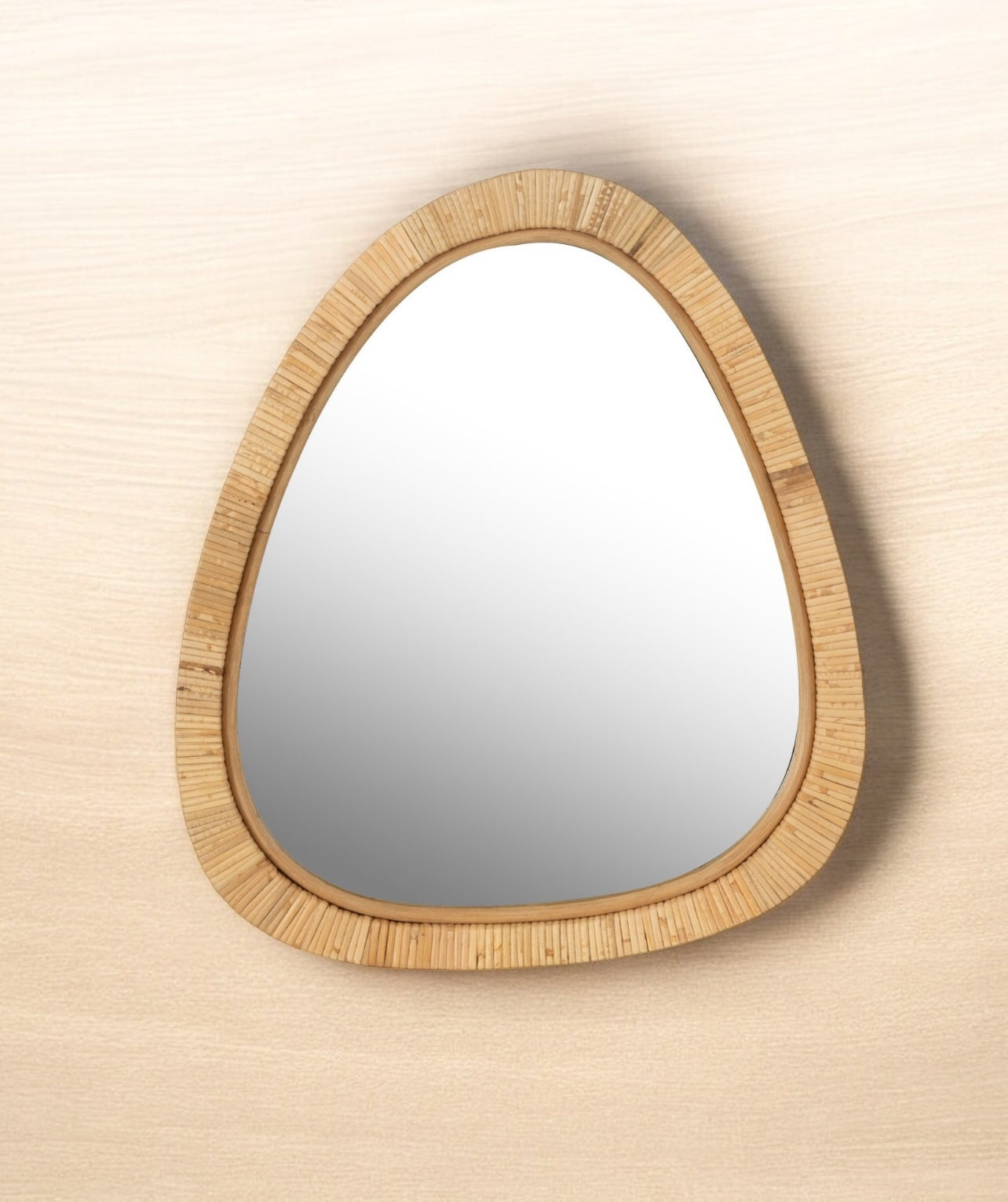Miroir paille rotin