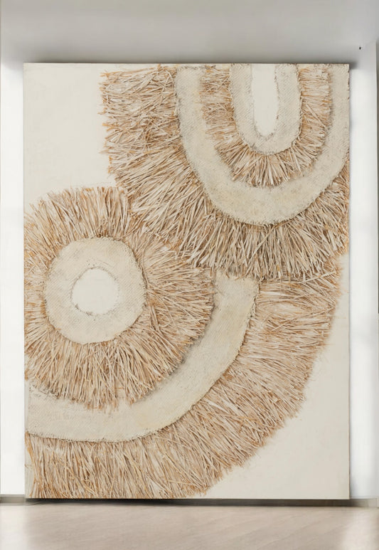 Toile blanc naturelle avec paille