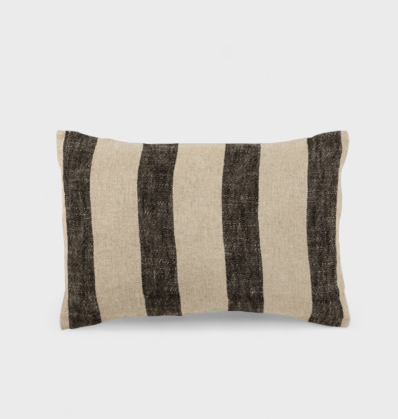 Coussin lin beige et noir