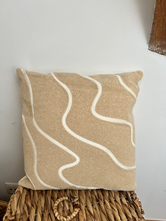 Coussin beige & crème