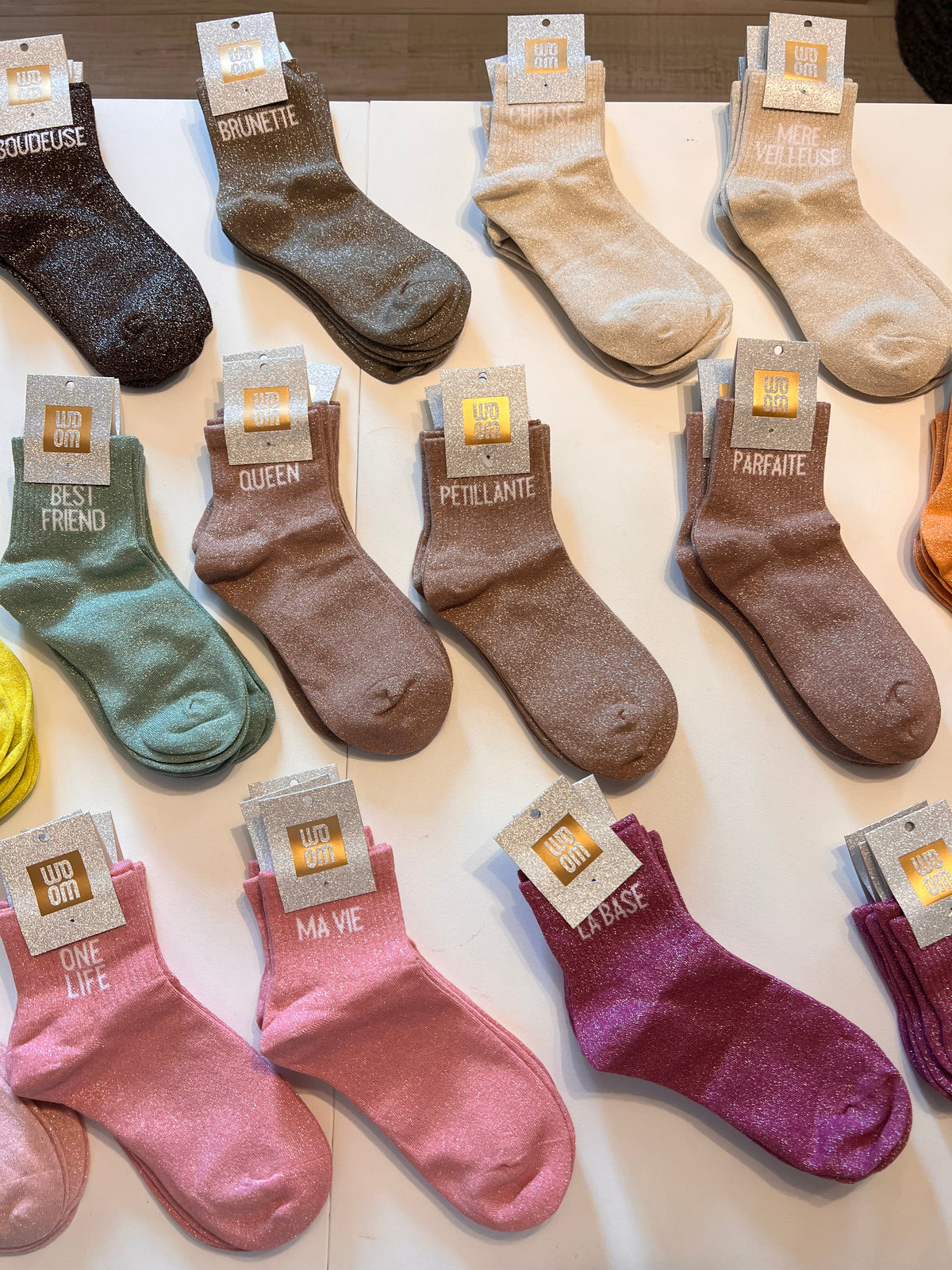 Chaussettes paillettes femmes/enfants