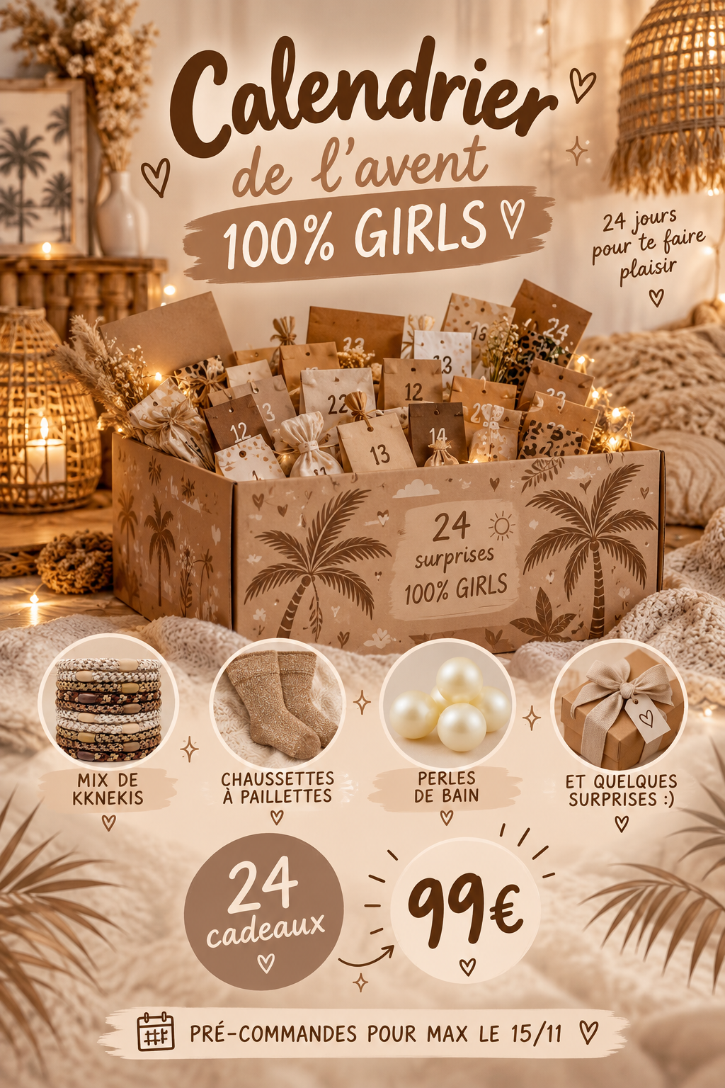 CALENDRIER DE L’AVENT 100% GIRLY!
