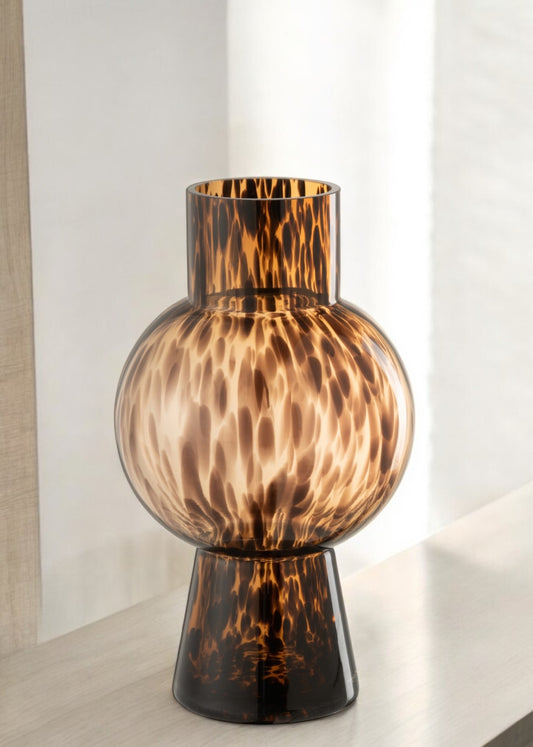 Vase en verre Léo marron